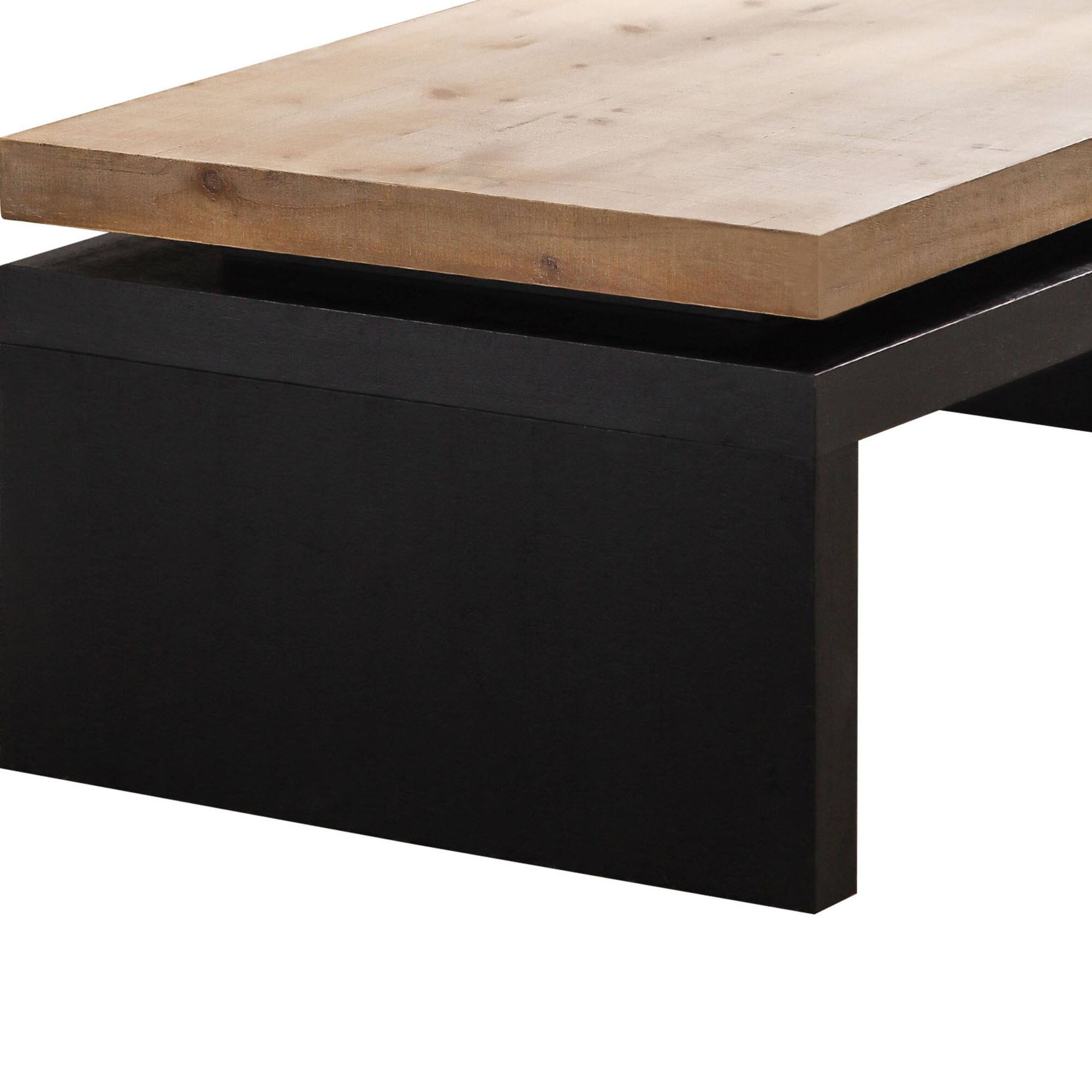 Alt View 5. GOODSILO - Contemporary Floating Top Coffee Table with Sleek Design for Modern Living Rooms - Natural Wood.