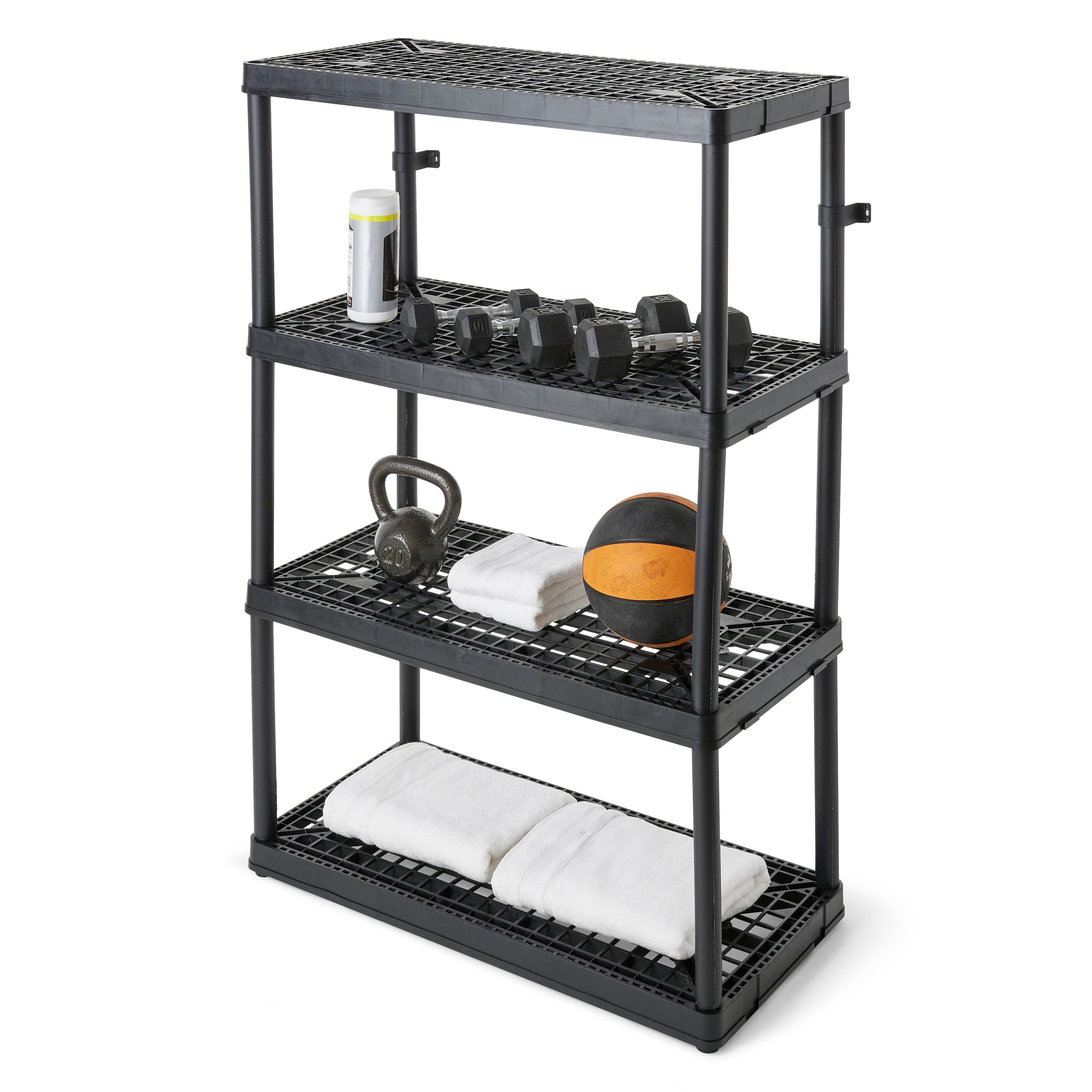 Alt View 4. Gracious Living - Gracious Living 4 Shelf Fixed Height Ventilated Heavy Duty Storage Unit, Black - Black.