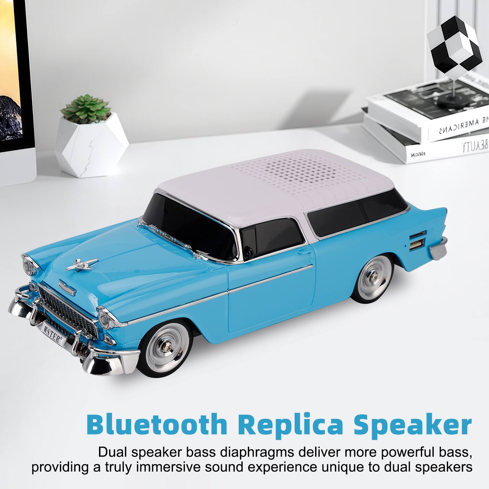AMERICANS TTUA38

Bluetooth Replica Speaker

Dual speaker bass diaphragms deliver more powerful bass, providing a truly immersive sound experience unique to dual speakers