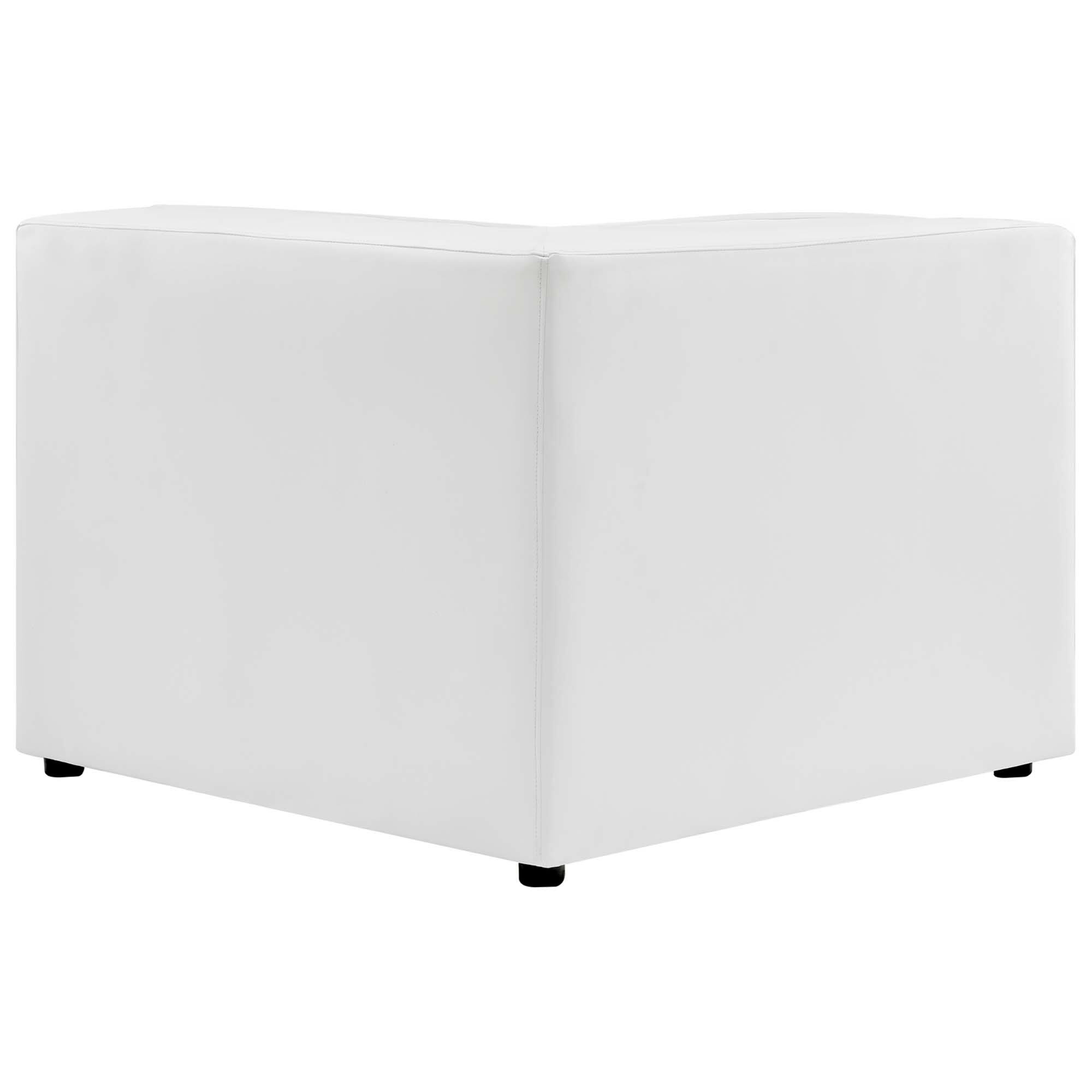 Left. Modway - Mingle Vegan Leather Corner Chair by Modway - White.