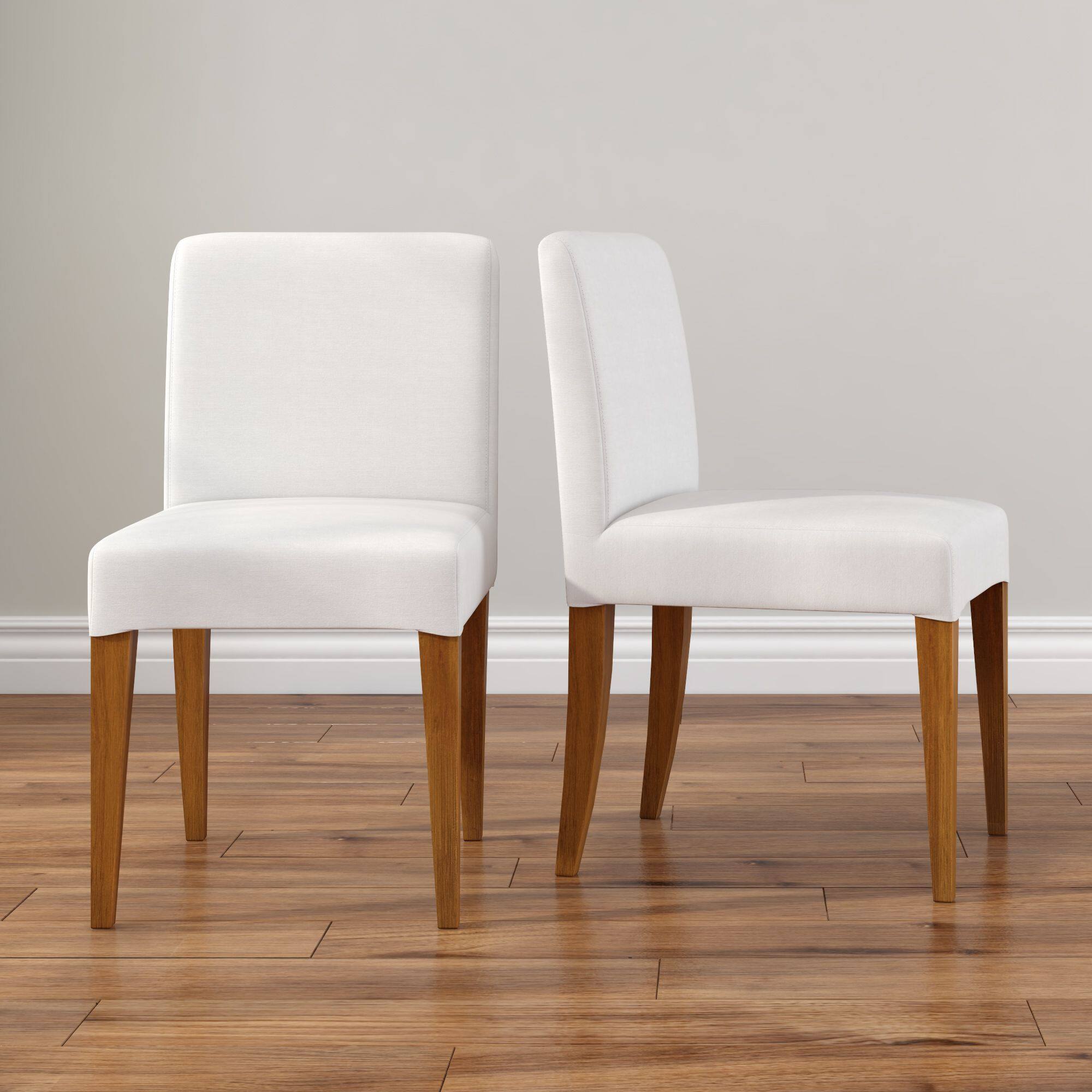 Front. Plank+Beam - Chesnee Dining Chair with Short Slipcover, Bone MB2405-01 (2 Pack) - Bone.