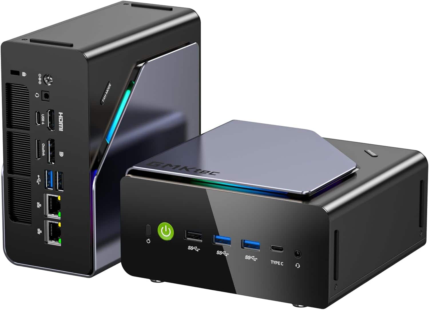 GMKtec - K12 Gaming Mini PC Oculink AMD Ryzen 7 H 255 (Upgraded 8745HS) 32GB DDR5 RAM 512GB SSD, Desktop Computer Radeon 7 - Black