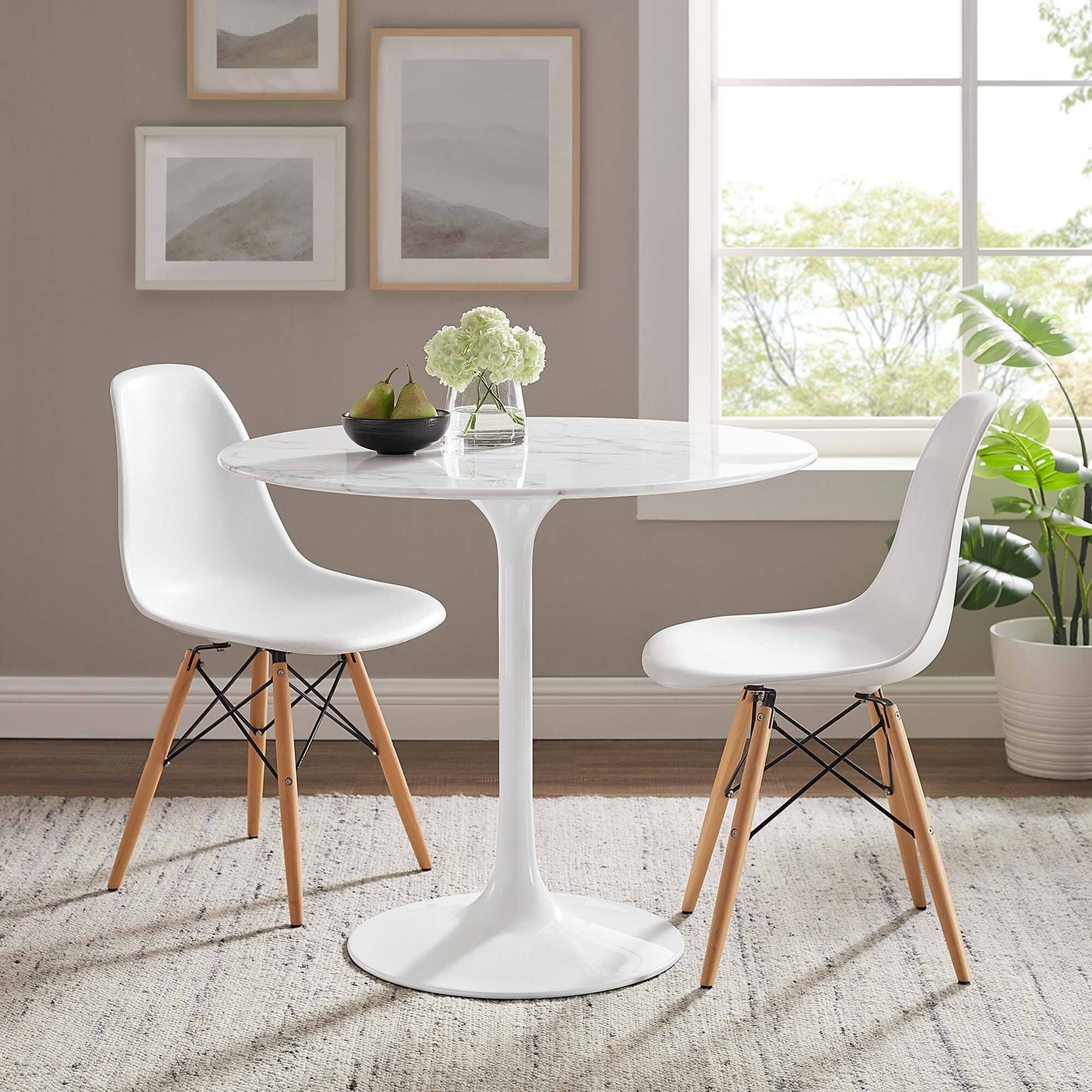 Front. Modway - Lippa Round 36" Dining Table - White.
