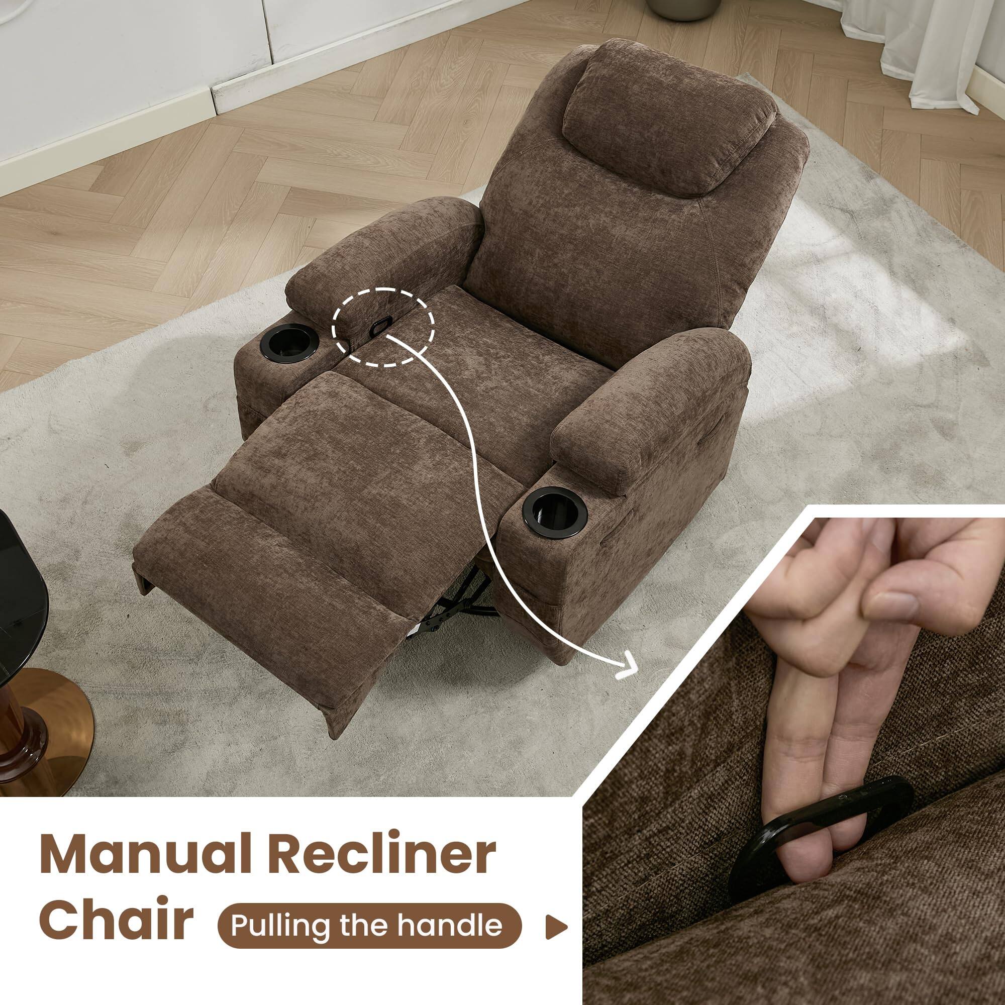 Manual Recliner Chair  
Pulling the handle