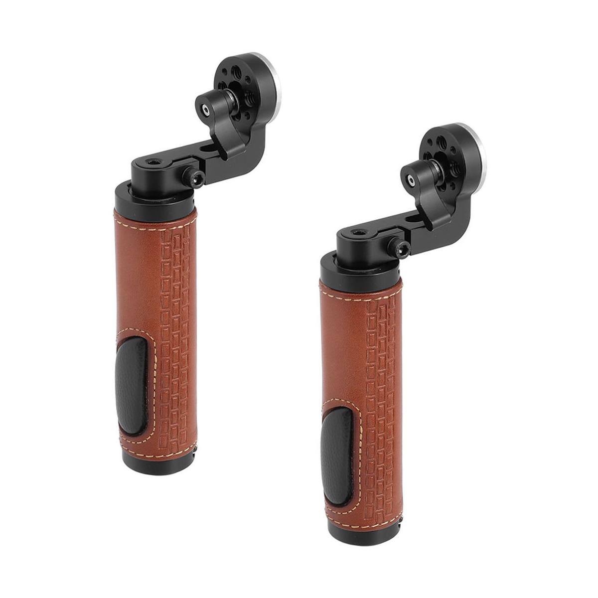 Alt View 1. CAMVATE - CAMVATE M6 Male Thread ARRI Rosette Leather Handgrip for DSLR Shoulder Rig, Pair.