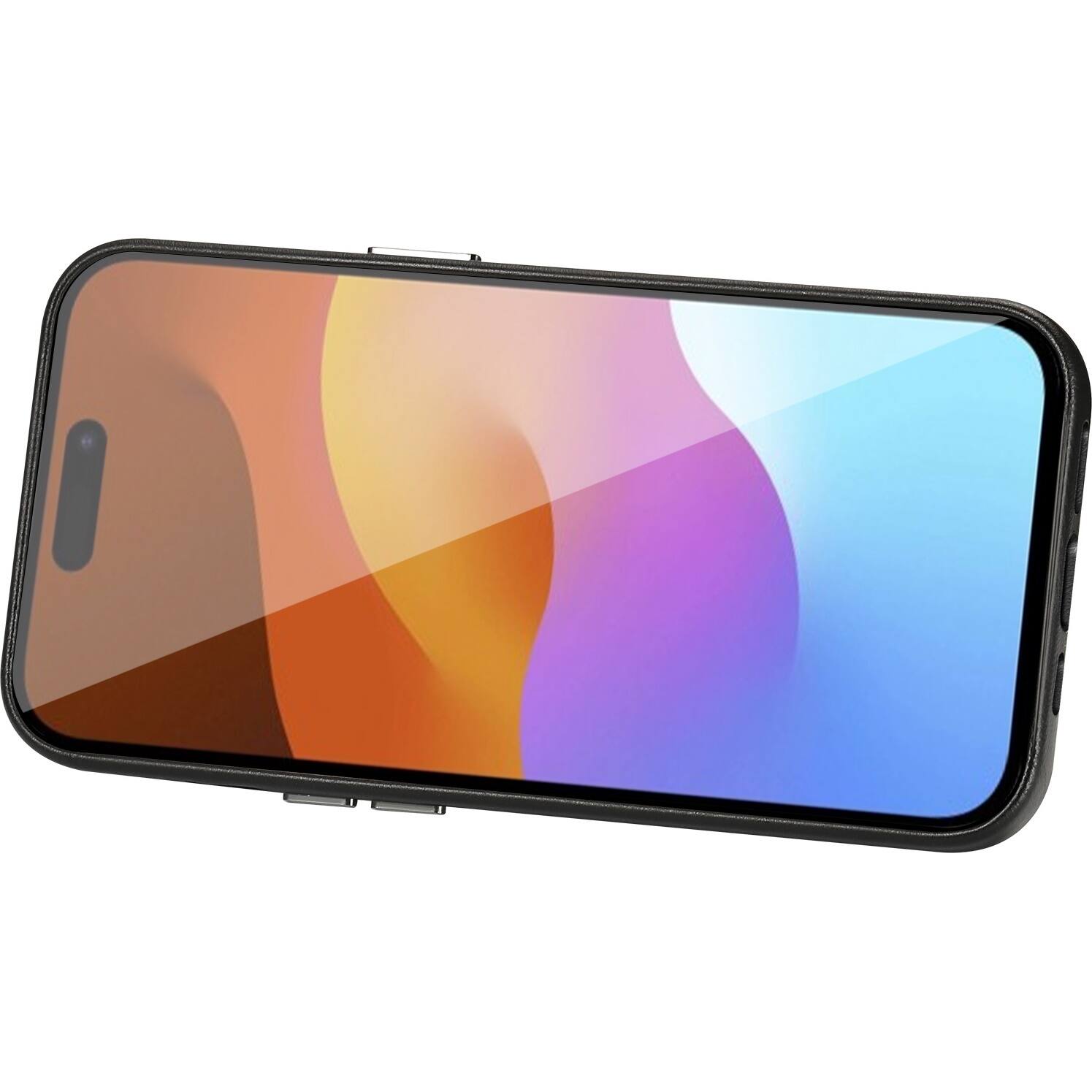 Alt View 13. SaharaCase - FingerGrip Series Genuine Leather Case with MagSafe for Apple iPhone 15 Pro - Black.