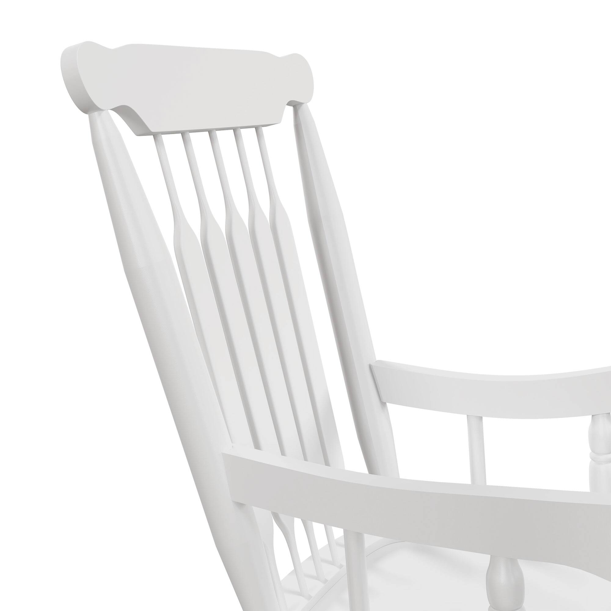 Alt View 8. Outsunny - Outdoor Wood Rocking Chairs Set of 2, 350 lbs. Porch Rockers with High Back for Garden, Patio, Balcony - White.
