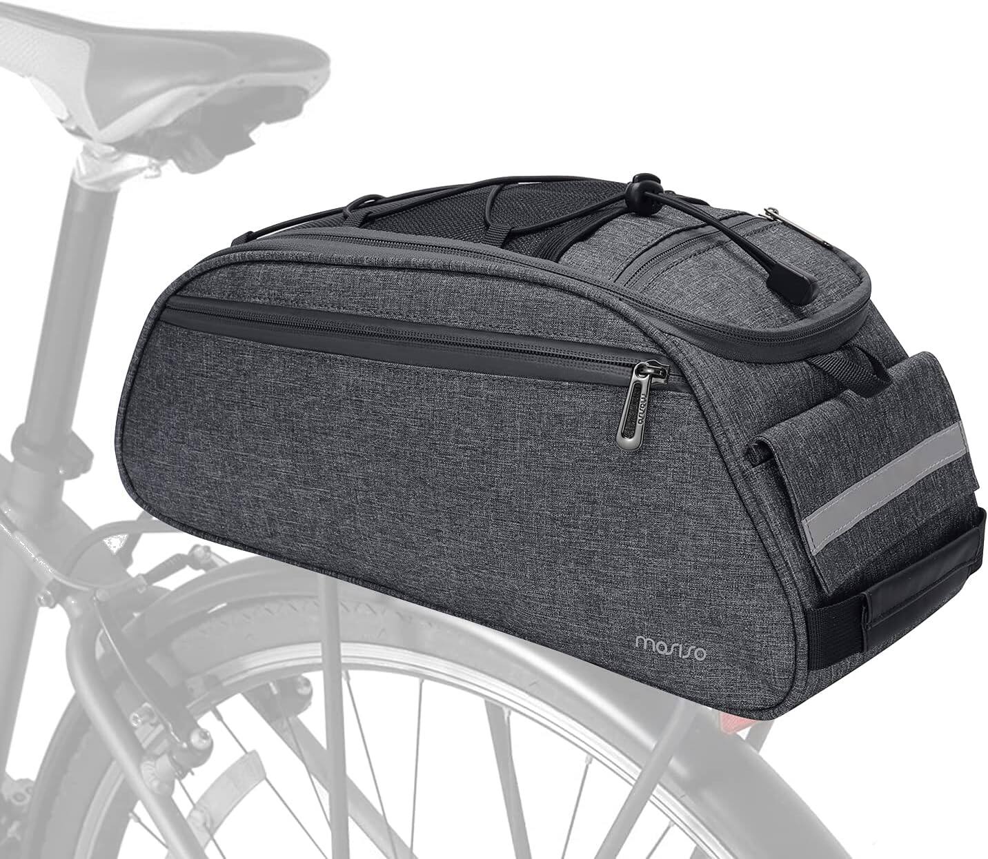 Angle. mosiso - Bike Rack Bag Waterproof Bicycle Trunk Pannier  Cycling Bike Carrier Backseat Storage Luggage Saddle Shoulder Bag - Space Gray.
