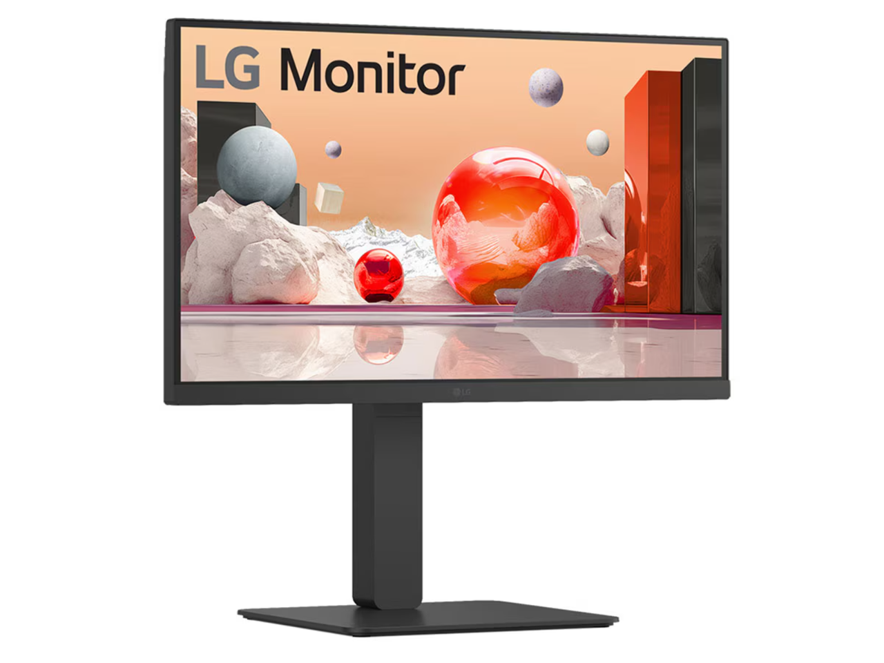 Alt View 2. LG - LG 24'' IPS FHD 100Hz Monitor with Webcam/Mic, & UBC Type-C, 24BA850-B - Black.