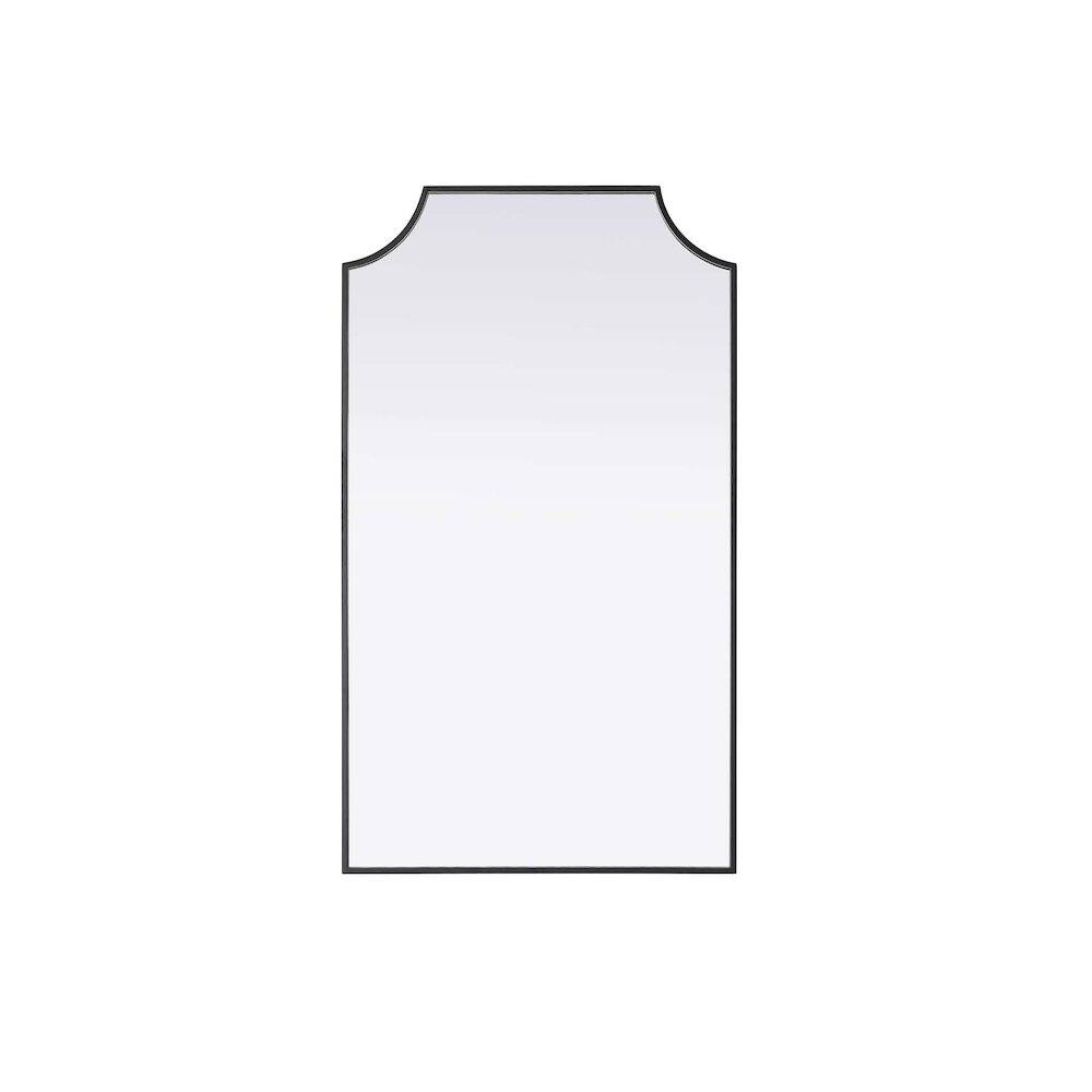 Alt View 1. Elegant Kitchen and Bath - Notched Metal Mirror 24x42 inch in Black - Black.