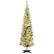 Front. Homcom - Pre-Lit Slim Noble Fir Artificial Pencil Christmas Tree, 110 Warm White LEDs, 294 Tips - green.