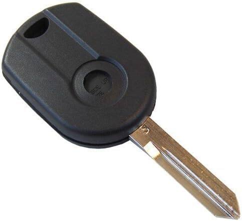 Angle. HQRP - 4-Button Remote Key Fob Shell Case with Uncut Blade for Ford Lincoln Mazda Mercury - Black.