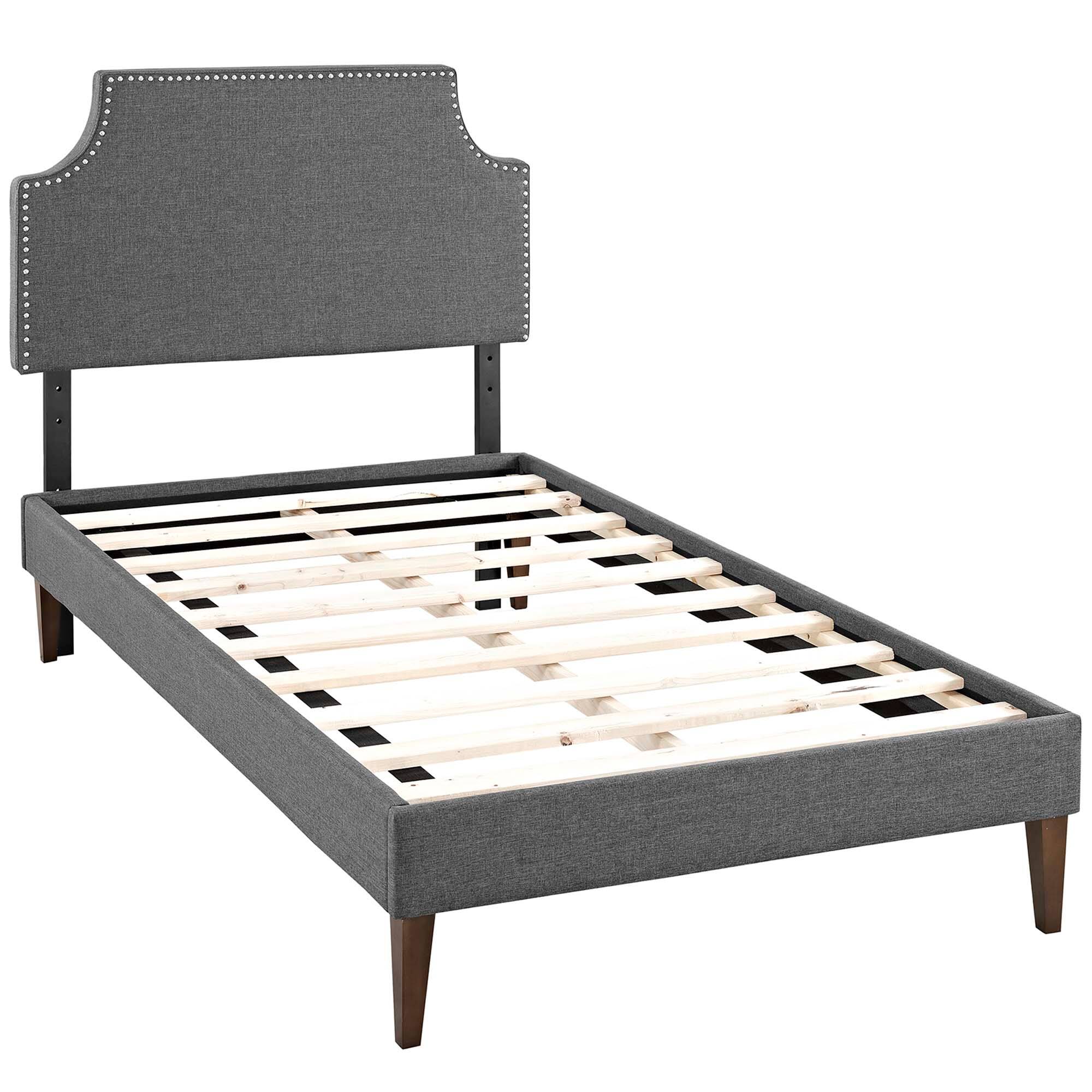 Left. Modway - Current Performance Velvet Twin Platform Bed - White.