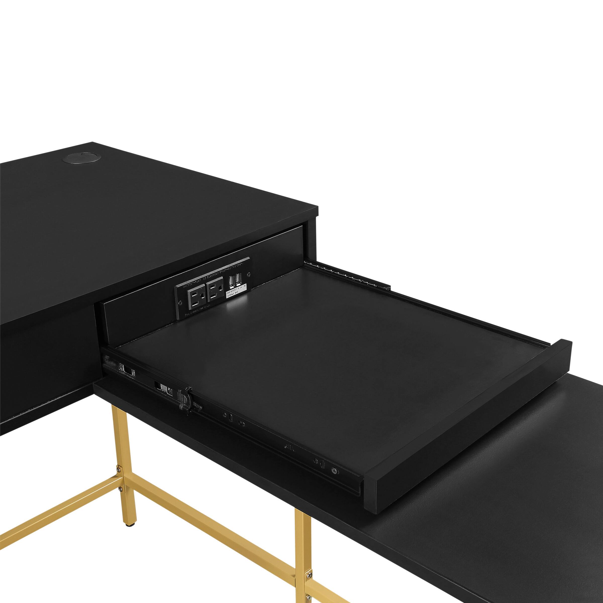 Alt View 17. OSP Home Furnishings - Modern Life Desk in Black - Black.