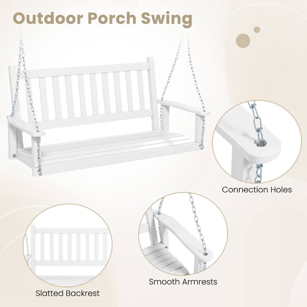 Outdoor Porch Swing

- Connection Holes
- Slatted Backrest
- Smooth Armrests