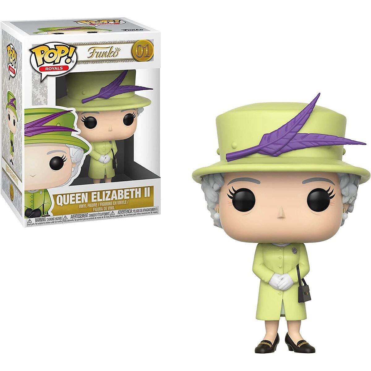 TORA 2 POP! Funko 01 ROYALS ELIZABETH II QUEEN MNYL FIGURE I FICURINE EN VNYLE/ FICURA DE VNIL  A AMVERTENCA R  . w EOUTENEN - v AVERTSSEMENT C SANGE pt . A MI - Put MARWING 300E OHGA A in -