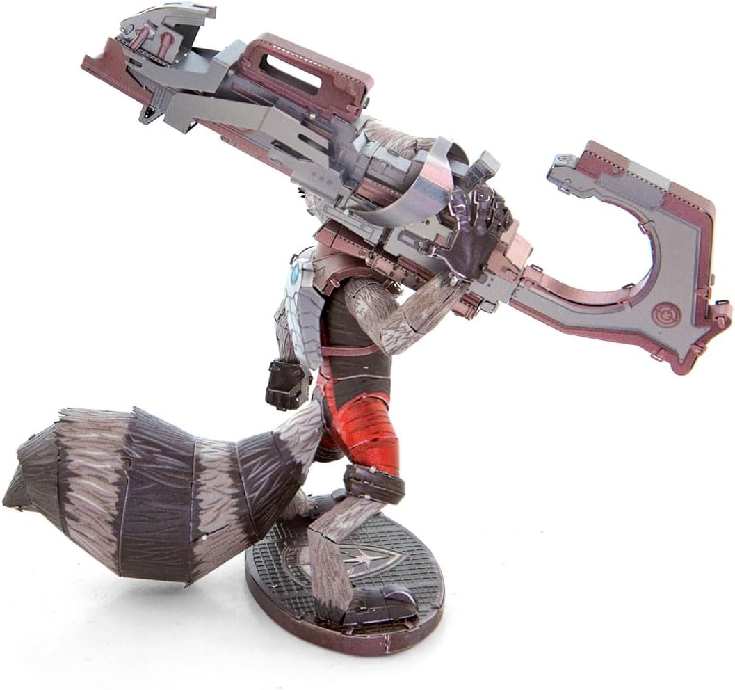 Alt View 3. Metal Earth - Metal Earth Guardians of The Galaxy Rocket The Raccoon Color 3D Metal Model Kit Fascinations - Silver.