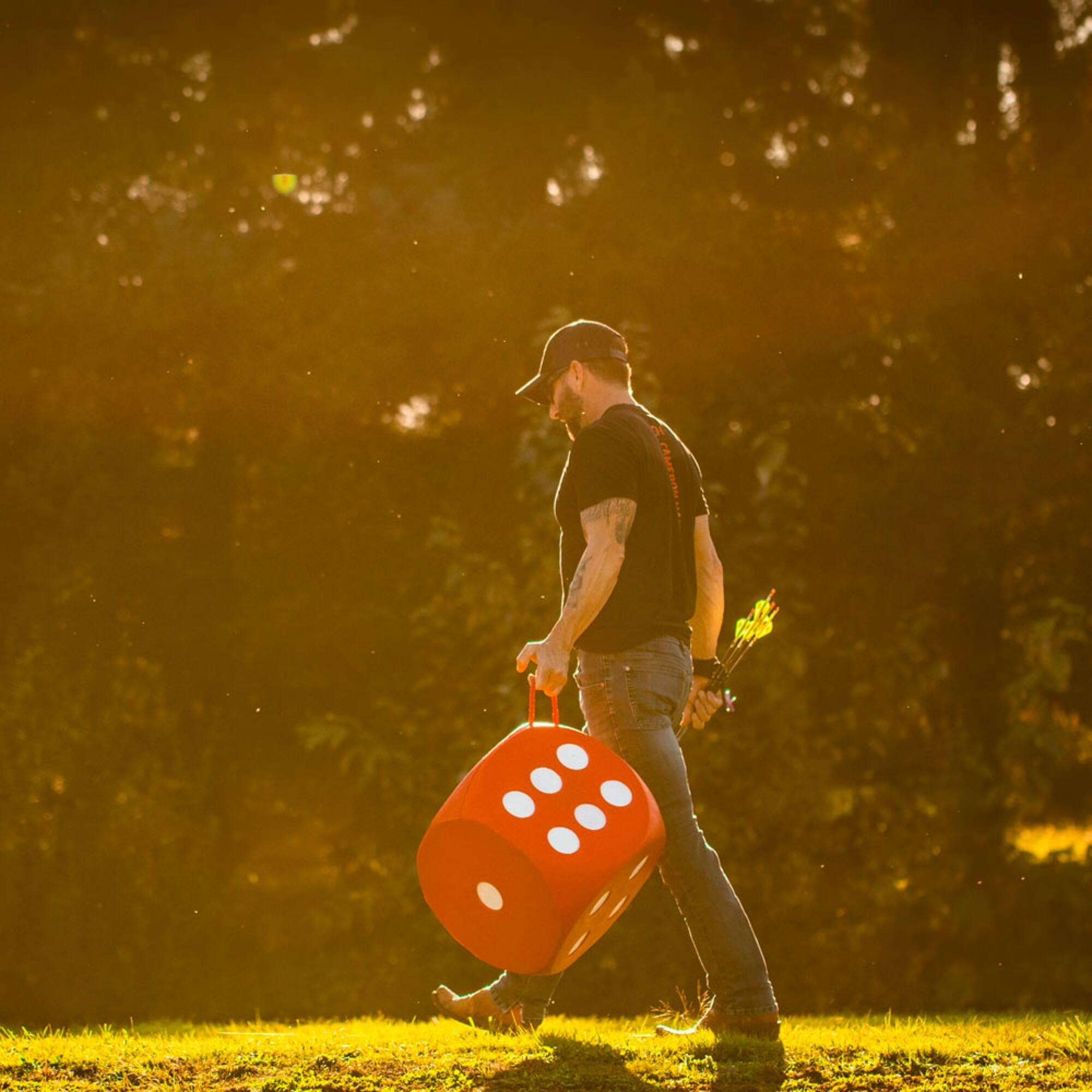 Alt View 7. Morrell Targets - Morrell Big High Roller 17 Pound 6 Sided Any Tip Dice Cube Archery Target, Red - Red.