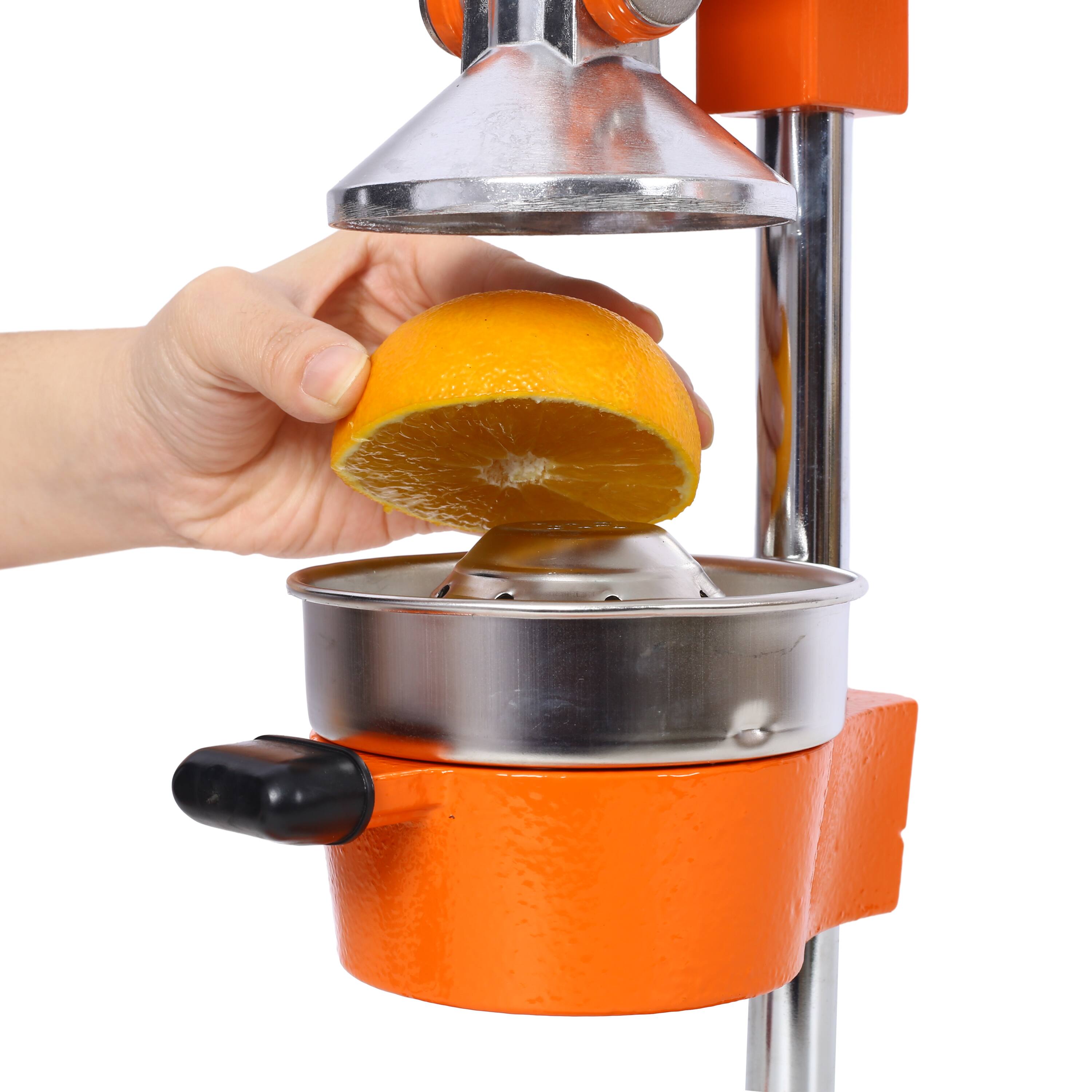 Alt View 1. Dexmalle - Dexmalle Professional Cast Iron Citrus Juicer, Manual Hand Press, Heavy Duty, Stainless Steel Cup-Orange - Orange.