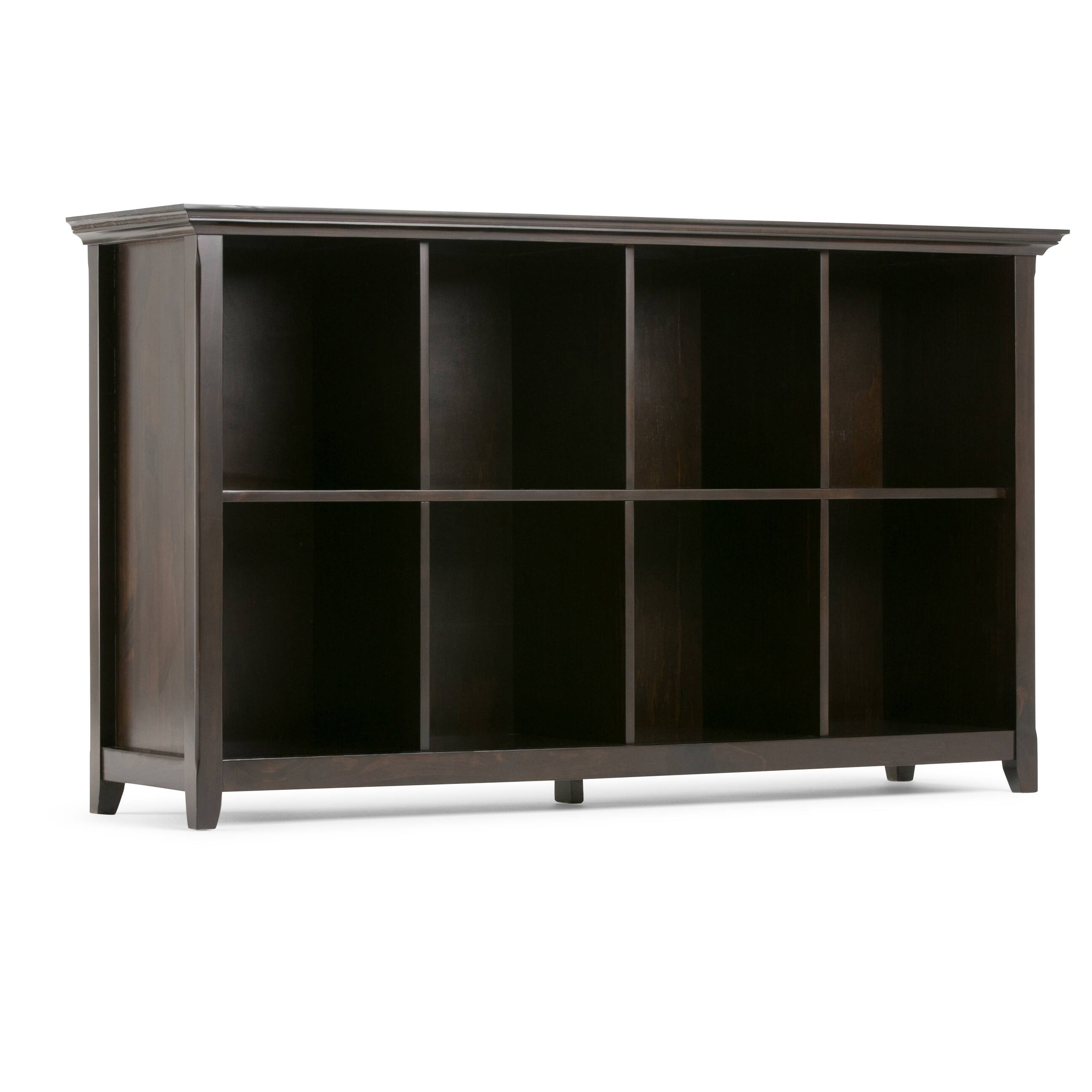 Front. Simpli Home - Amherst 8 Cube Storage Sofa Table - Hickory Brown.