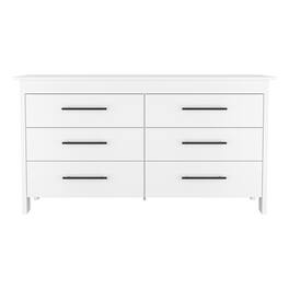 TuHome - Hms 6 Drawer Double Dresser, Four Legs, Superior Top - White