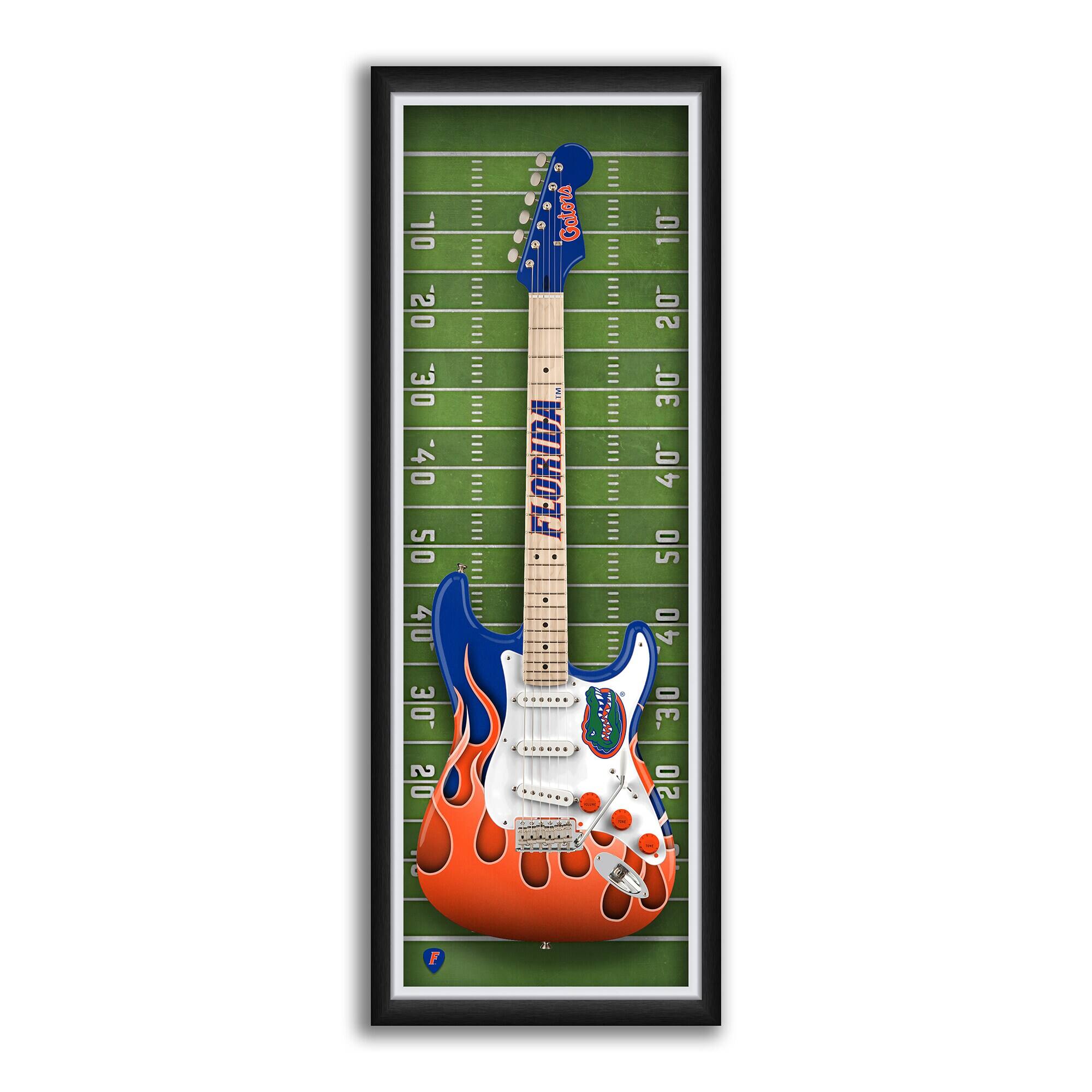 Florida Gators 14" x 37" Electric Guitar Framed Art Print