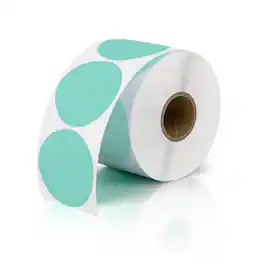 JADENS - 2-Inch Round Thermal Sticker Labels – Self-Adhesive, Waterproof, 750 Labels/Roll - Green