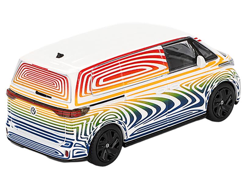 Left. Mini GT - Volkswagen ID. Buzz Van Prototype "Rainbow" Limited Edition 1/64 Diecast Model Car by Mini GT - Multi.