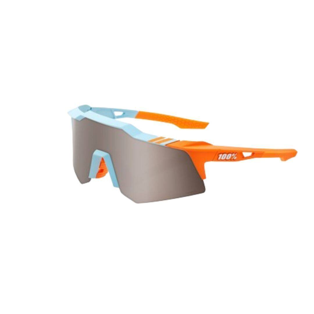 Left. 100% - 100% Speedcraft XS Sport Performance Cycling Sunglasses (Soft Tact Two Tone - HiPER Silver Mirror Lens) - N/A.