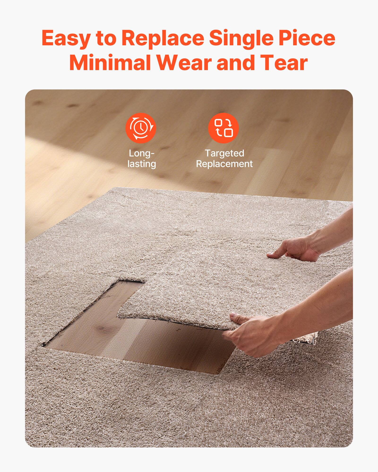 Easy to Replace Single Piece  
Minimal Wear and Tear  

Long-lasting  
Targeted Replacement