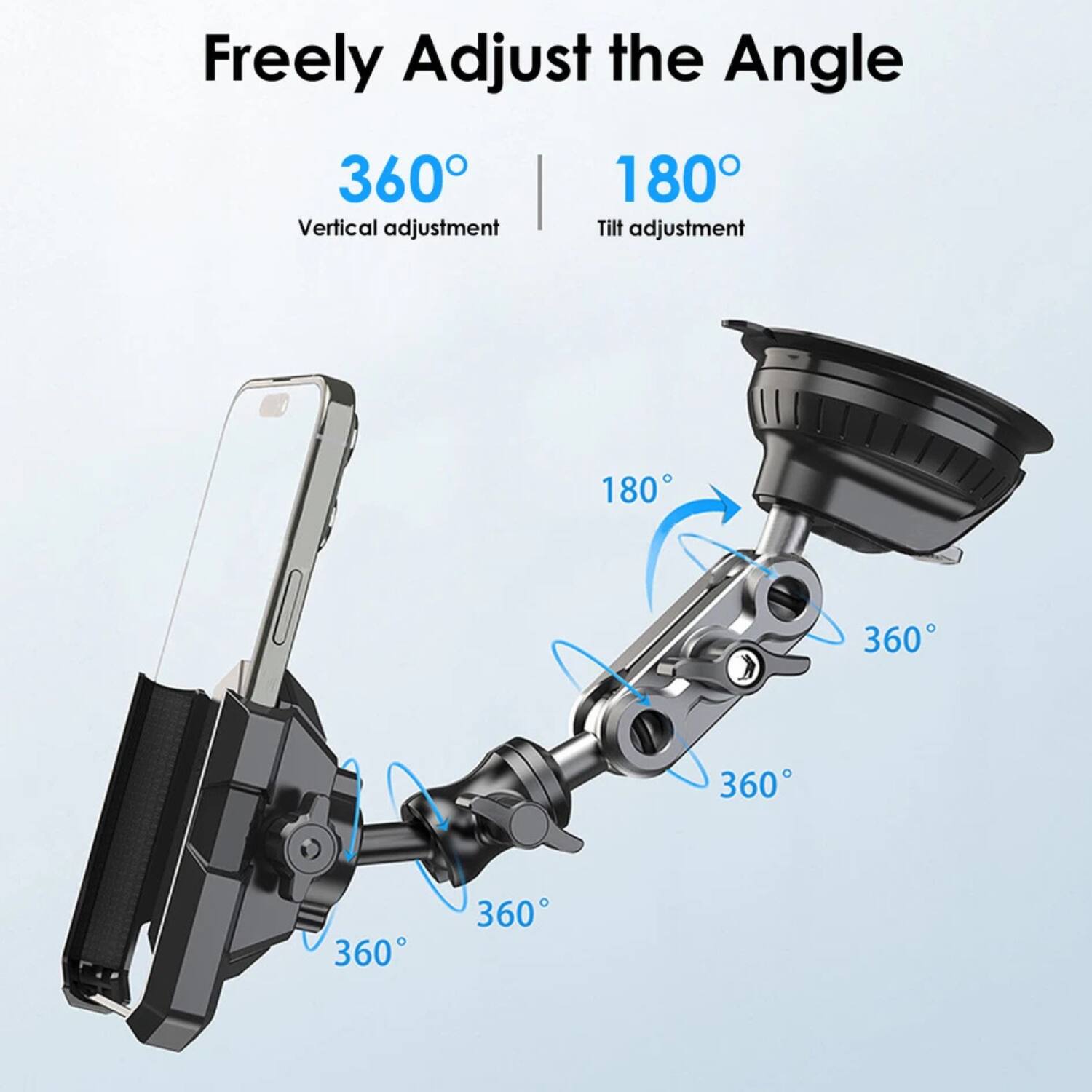 Freely Adjust the Angle

360°  
Vertical adjustment

180°  
Tilt adjustment

180°

360°  
360°  
360°  
360°
