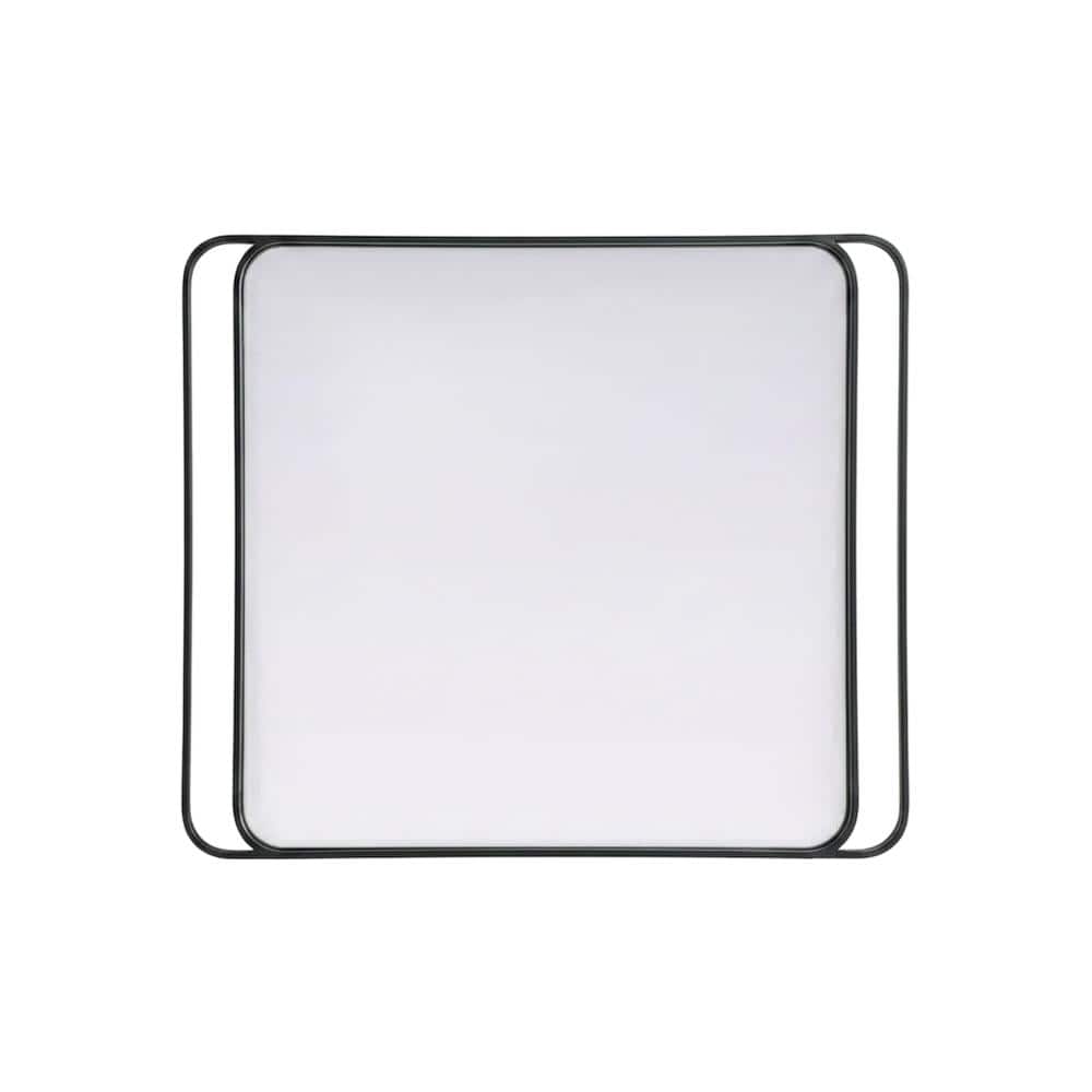 Photos - Mirror Elegant Decor - Contour Metal Rectangle  24x32 - Black BG3829469 