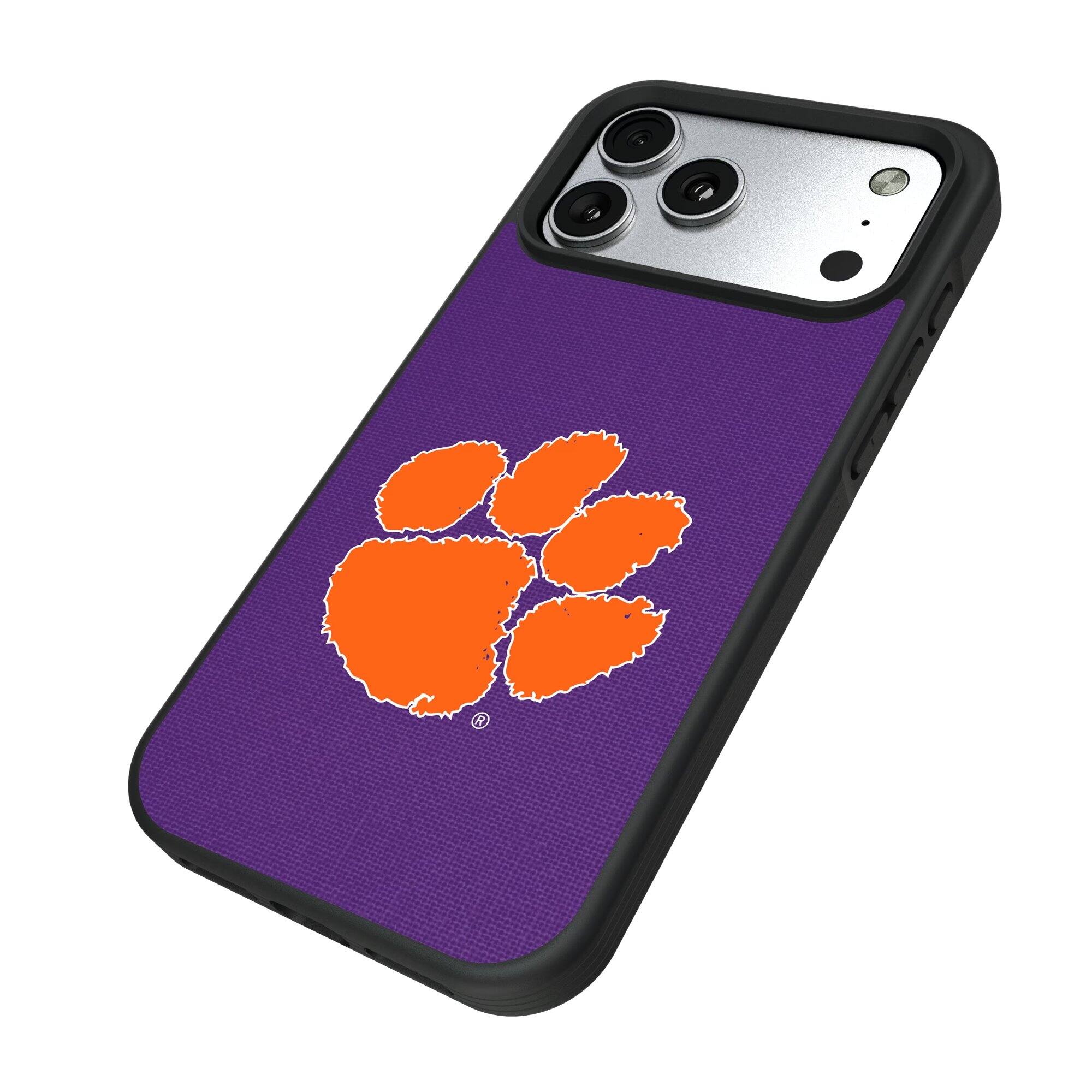 Alt View 1. Keyscaper - Clemson Tigers iPhone Solid Design Bump Case - 14 Pro Max - Multicolor.