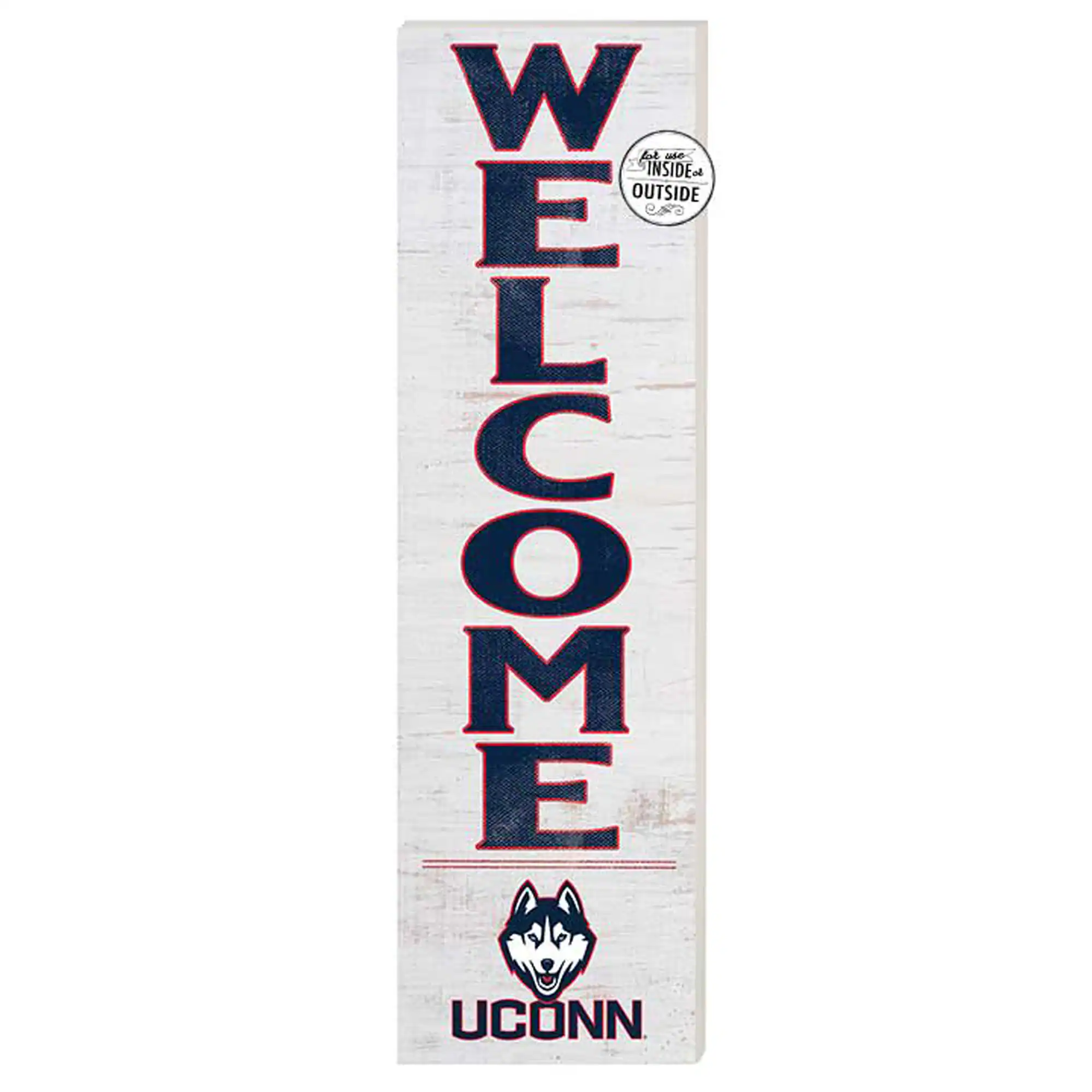 White UConn Huskies 10'' x 35'' Indoor/Outdoor Welcome Sign