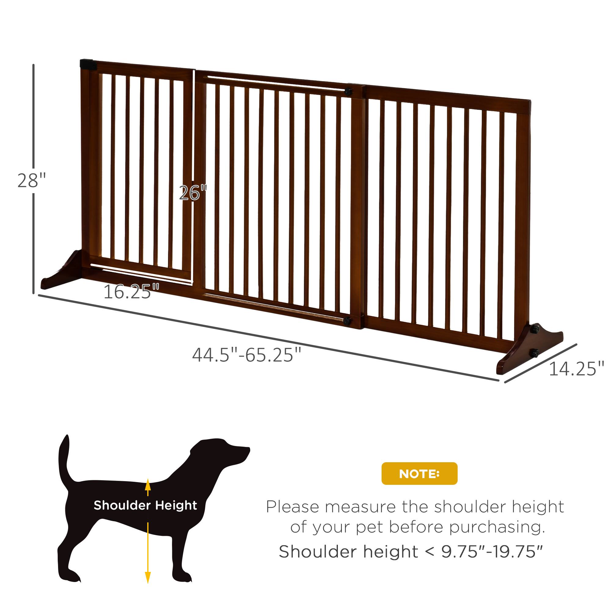 28"  
26"  
16.25"  
44.5"-65.25"  
14.25"  

NOTE:  
Please measure the shoulder height of your pet before purchasing.  
Shoulder height < 9.75"-19.75"