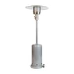 Emma + Oliver - Outdoor Patio Heater - 7.5 Feet Round Steel Patio Heater - 40,000 BTU's - Silver