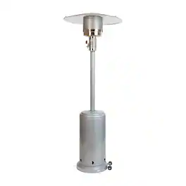 Emma + Oliver - Outdoor Patio Heater - 7.5 Feet Round Steel Patio Heater - 40,000 BTU's - Silver