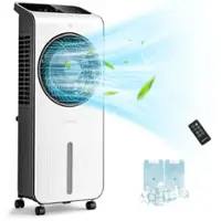 Costway Evaporative Air Cooler 3-in-1 Portable Swamp Cooling Fan w/ 12H Timer Remote - White - Front_Zoom