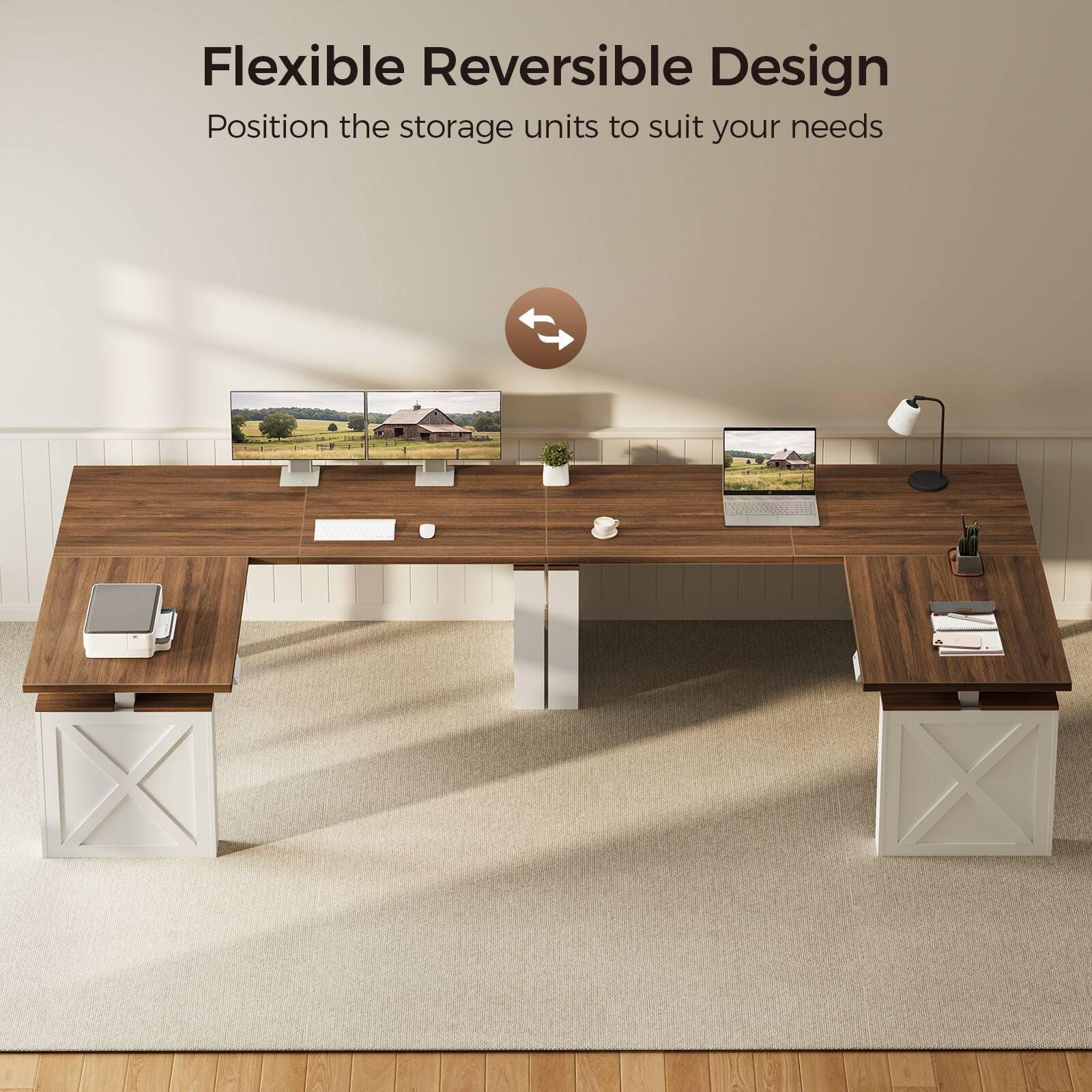 Flexible Reversible Design  
Position the storage units to suit your needs