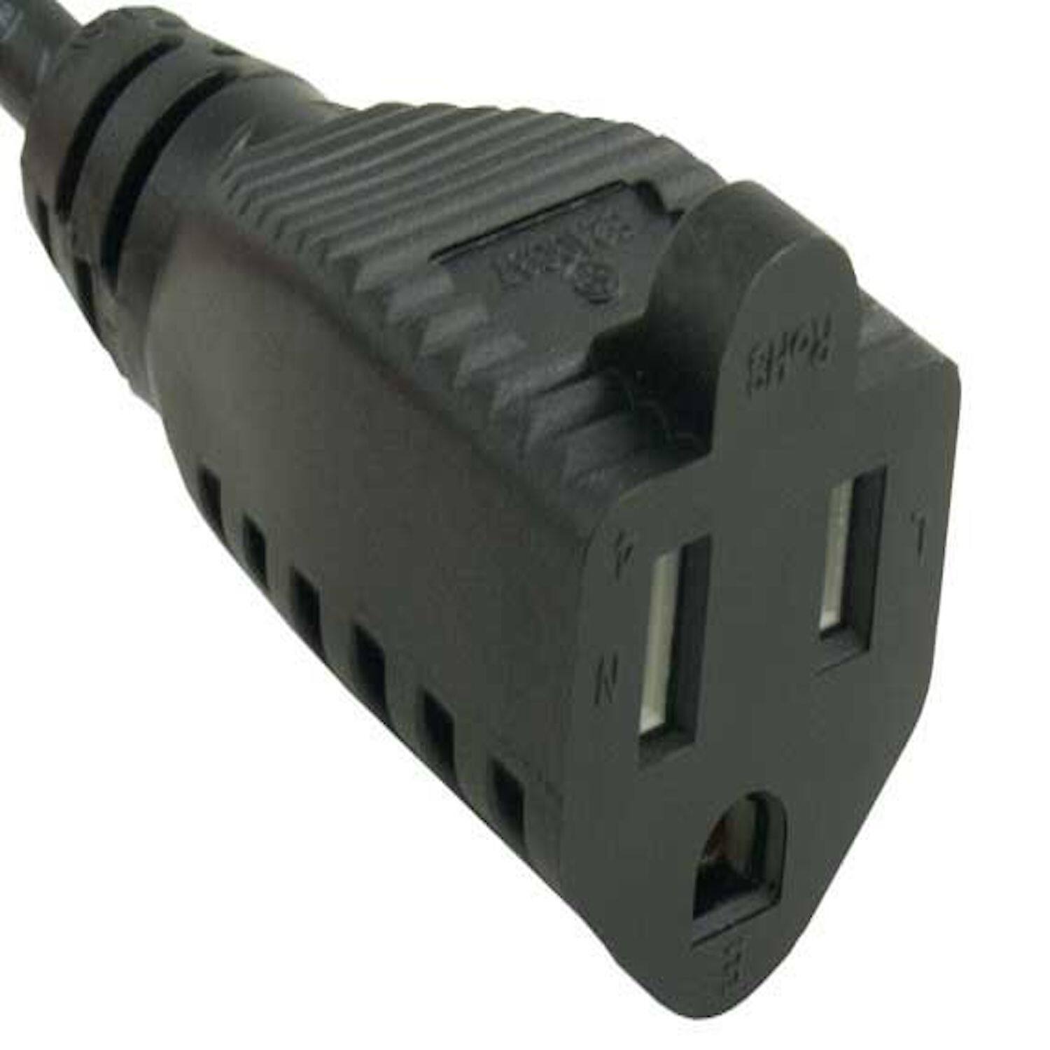 Angle. Sanoxy - SANOXY Cables and Adapters; 6ft 18 AWG Monitor Power Adapter Cord (NEMA 5-15R to IEC320 C14) - Black.