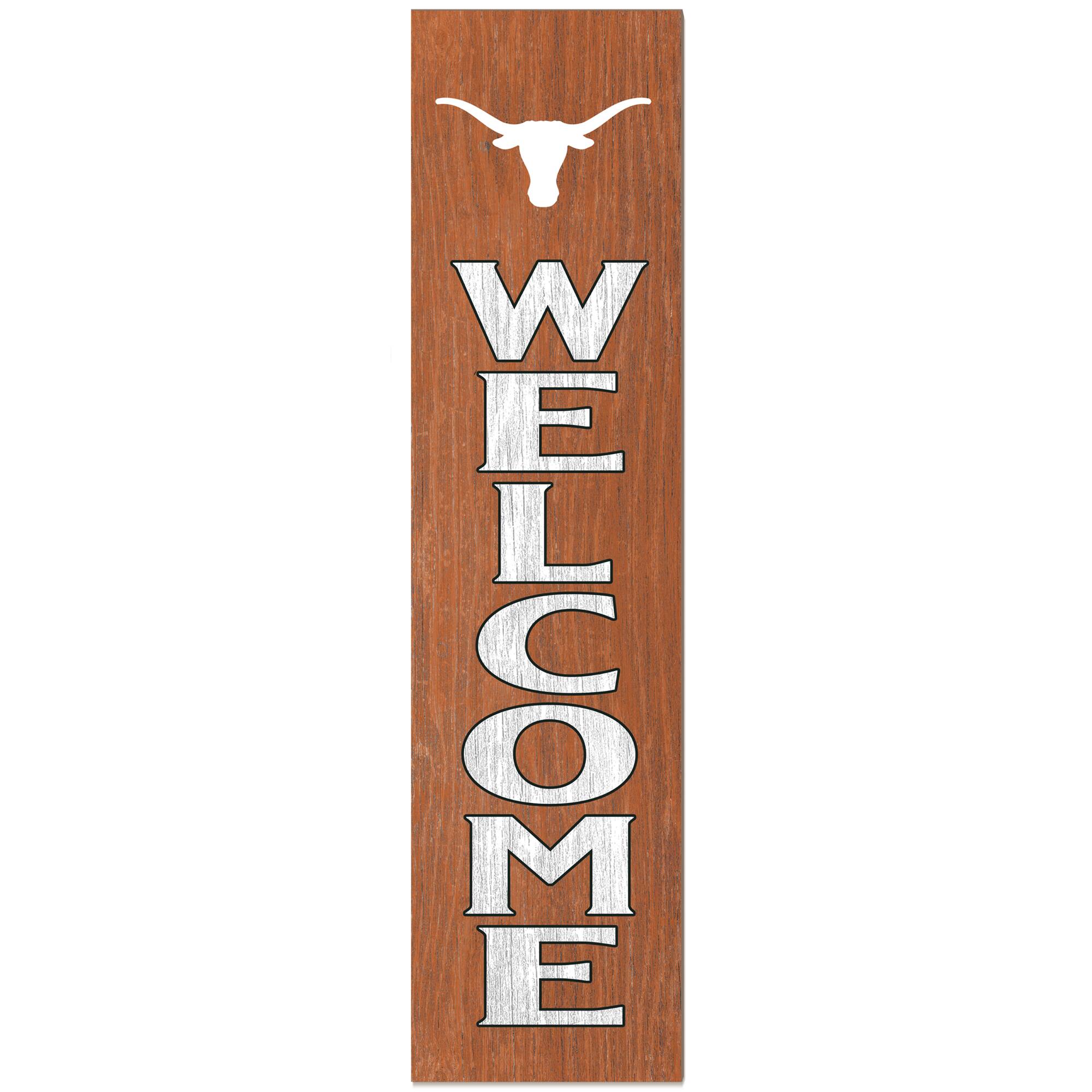 Texas Longhorns 12'' x 48'' Welcome Outdoor Leaner