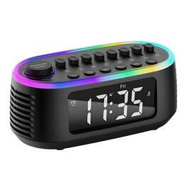Dazzed Corner - White Noise Machine Bluetooth Speaker, Digital Alarm Clock - Black