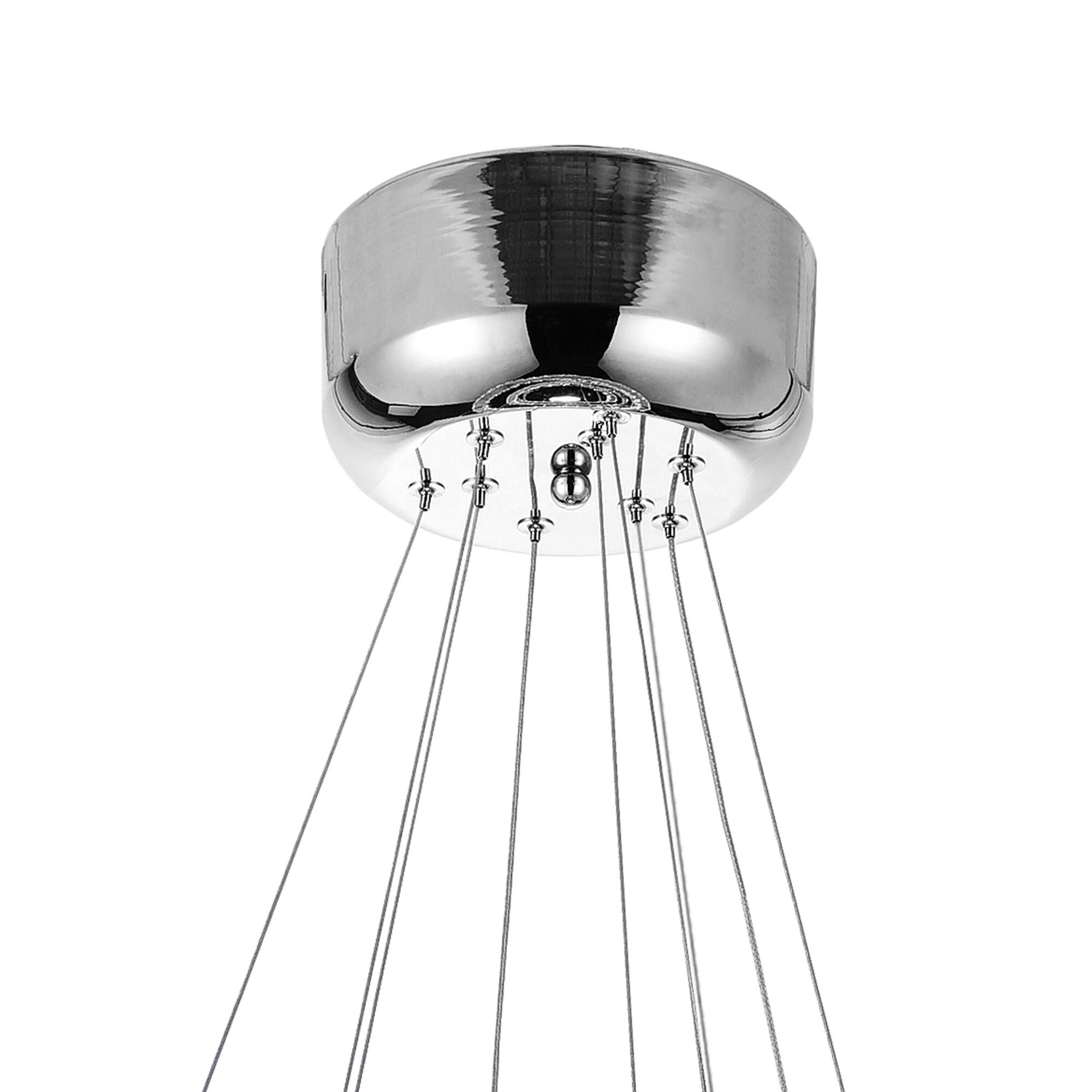 Alt View 1. CWI Lighting - Ring LED Chandelier With Chrome Finish - Stainless Steel.