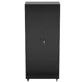 Boyel Living - 71"H Metal Garage Storage Cabinet with Wheels and Lock Heavy Duty Rolling Metal Cabinet 4 Adjustable Shelves - Black