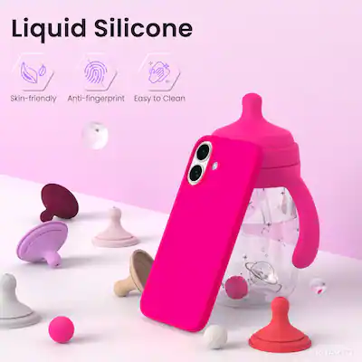 Pink Ornarto Liquid Silicone Case Wavy Liquid Silicone For IPhone 17 Series ORNARTO Pink Ornarto Liquid Silicone Case Wavy Liquid Silicone For IPhone 17 Series ORNARTO