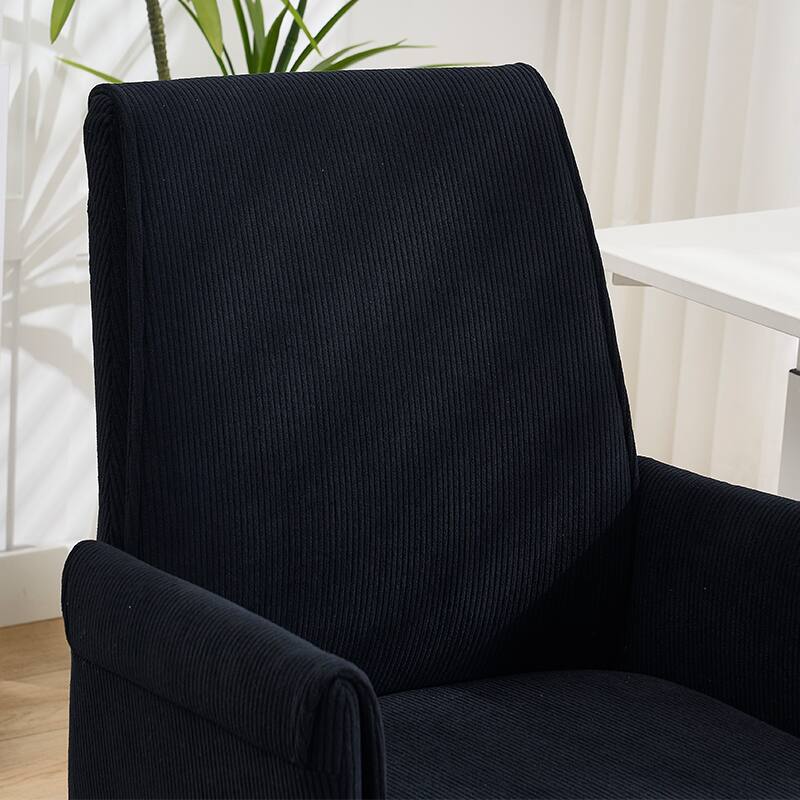 Back. GOODSILO - Adjustable Ergonomic Swivel Office Chair - Comfortable Backrest Seat for Home & Work - Black.