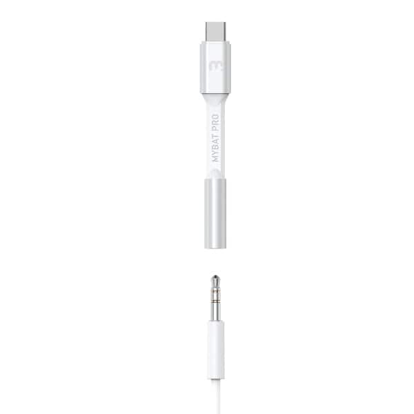 Mybat Pro - USB-C to 3.5mm Audio Adapter - White