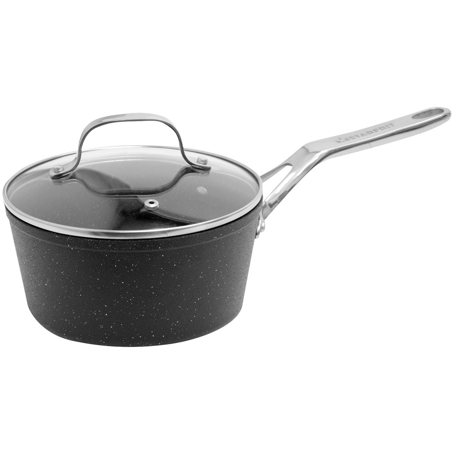 Alt View 1. THE ROCK by Starfrit - The Rock By Starfrit 060319-001-0000 10-piece Cookware Set With Stainless Steel Handles - black.
