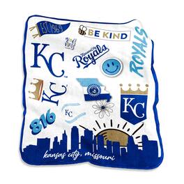 Logo Brands - Kansas City Royals 50'' x 60'' Native Raschel Plush Throw Blanket - Multicolor