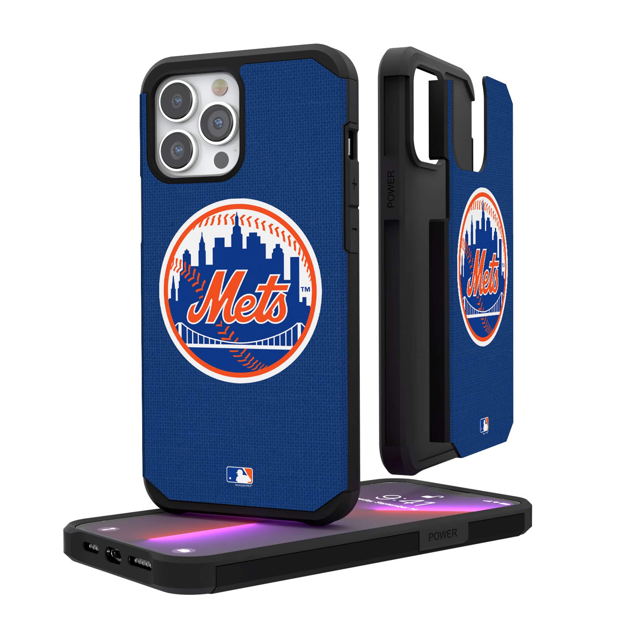 Keyscaper - MLB - New York Mets - iPhone Solid Design Rugged Case - 13 - Multicolor